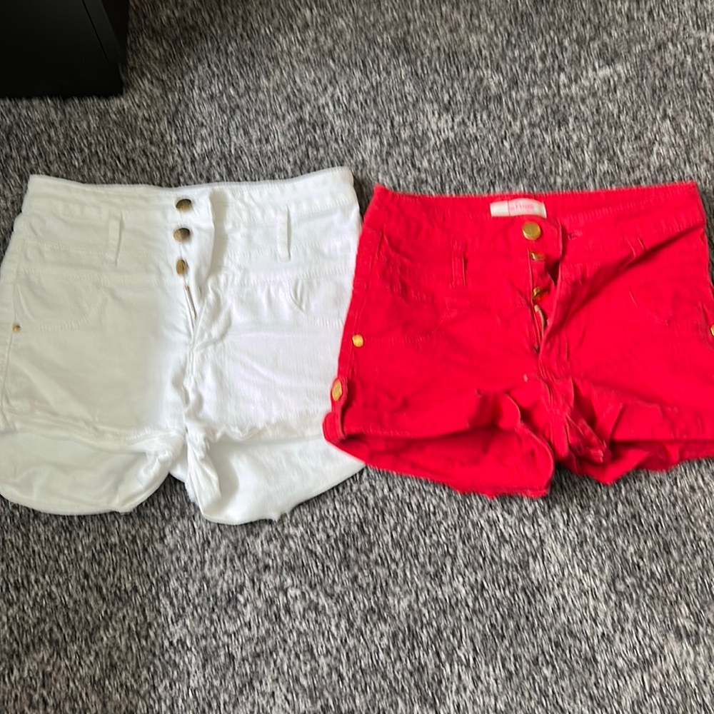 Red and white shorts